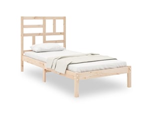 Lit simple 90x190 cm coloris marron