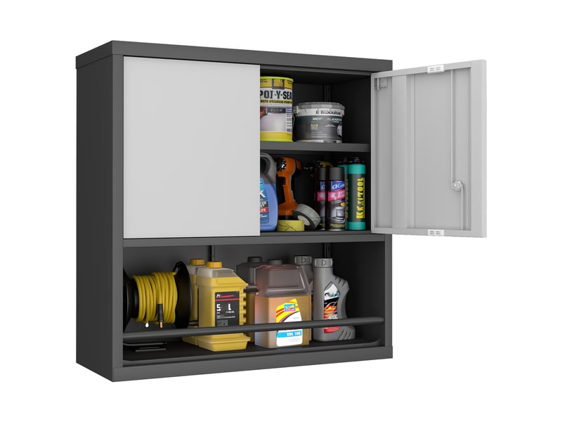  Armoire métallique haute 2 portes avec étagères réglables, rangement cuisine, bureau  - Conforama D