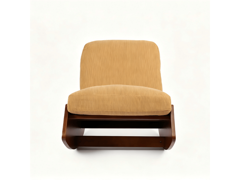  Fauteuil à bascule avec glissière, rembourré, structure en bois massif, salon et chambre  - Conforama A