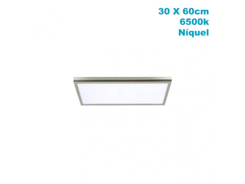  Panneau led en saillie fabrilamp tivoli 36 w 3060 lm 6500 k nickel 2,5 x 30 x 60 cm 162486003 - Conforama A