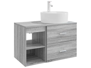 Ensemble de mobilier de salle de bain 2 pcs sonoma gris shl9686