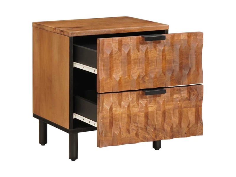  Table de chevet avec tiroir 2 pièces marron 40 x 33 x 46 cm  - Conforama C