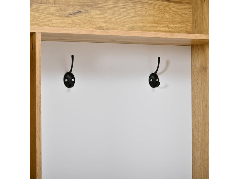  Vestiaire d'entrée avec miroir, penderie et meuble chaussures mdf 127x35x180.5 cm GL4989N - Conforama D