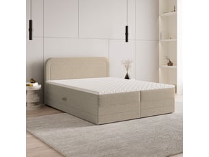 Lit avec rangement 140x200 cm <strong>MASSENO</strong>  <strong></strong> coloris beige