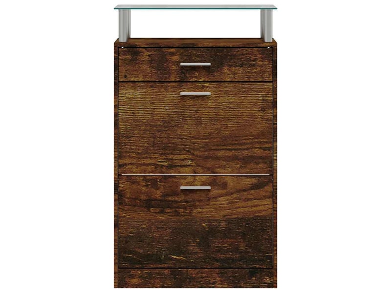  Meuble à chaussure | armoire à chaussures chêne fumé 63x24x104 cm bois d'ingénierie  - Conforama D