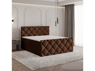 Lit avec rangement 140x200 cm <strong>MASSENO</strong>  <strong></strong> coloris marron