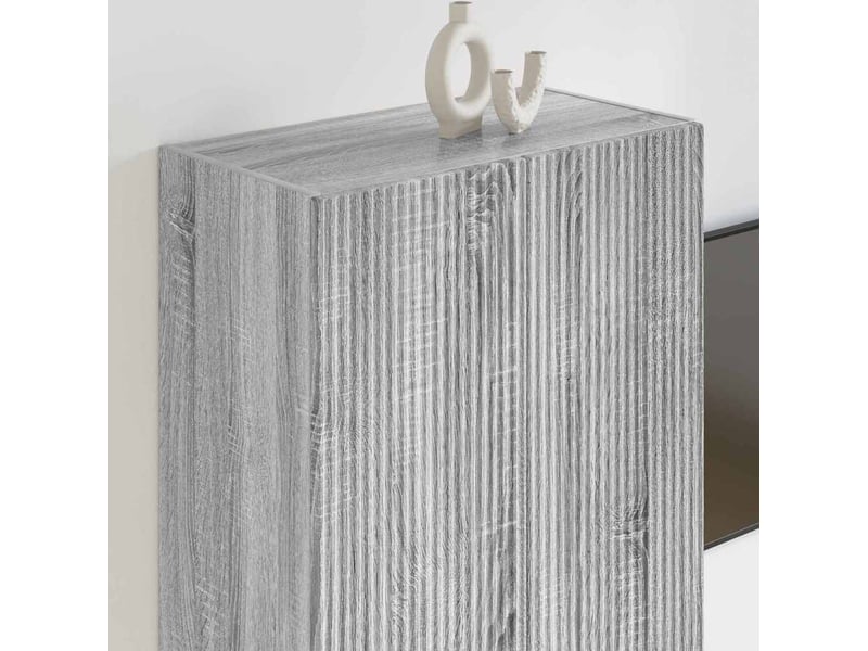  Meuble tv - banc tv - meuble de rangement mural 59,5 x 31 x 80 cm gris sonoma bois d'ingénierie  - Conforama D