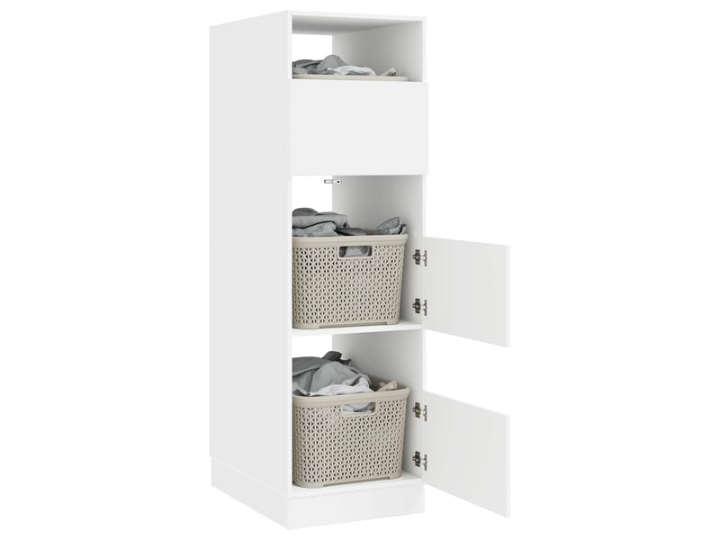 Armoire à laver blanc 50x68x162 cm bois d'ingénierie - Conforama C