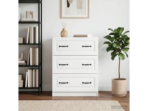 Armoire de rangement bureau, armoire à tiroirs 66 x 34,5 x 87 cm bois d'ingénierie blanc