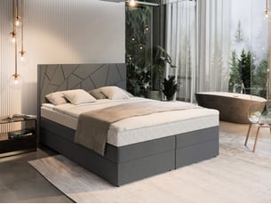 Lit avec rangement 140x200 cm <strong>MASSENO</strong> <strong></strong> coloris gris
