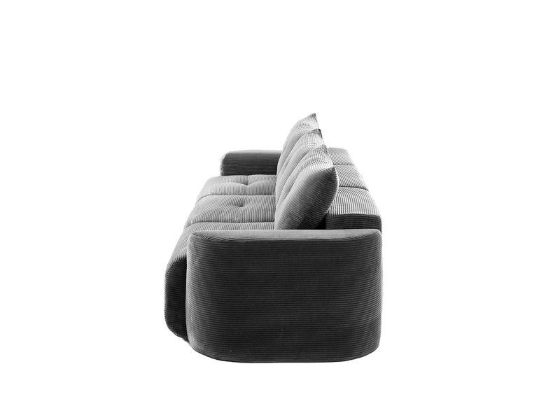  Canapé 3 places modulaire en velours côtelé gris anthracite  - Conforama E