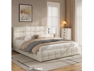 Lit 2 places 180x200 cm coloris beige