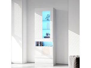 Vitrine coloris blanc 2 étagère(s) <strong></strong> <strong>Fay Lum</strong> - 50 cmx180 cm
