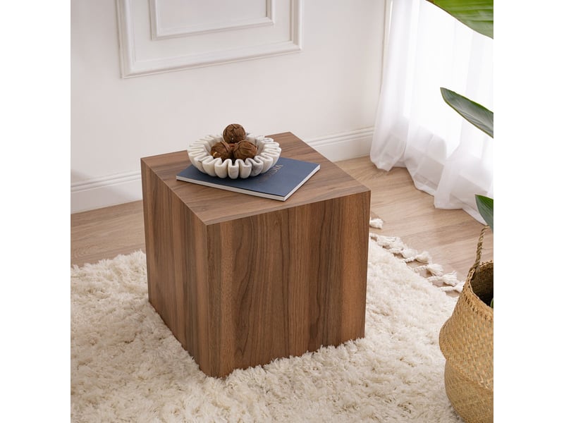  Table basse cube effet bois 45x45 küp  - Conforama D