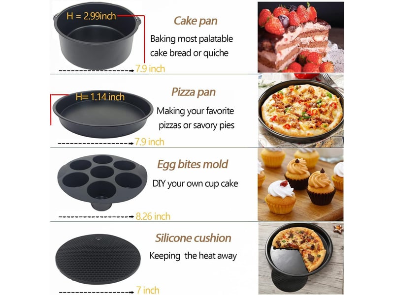  Accessoires friteuse à air avec moule 15pcs  - Conforama C