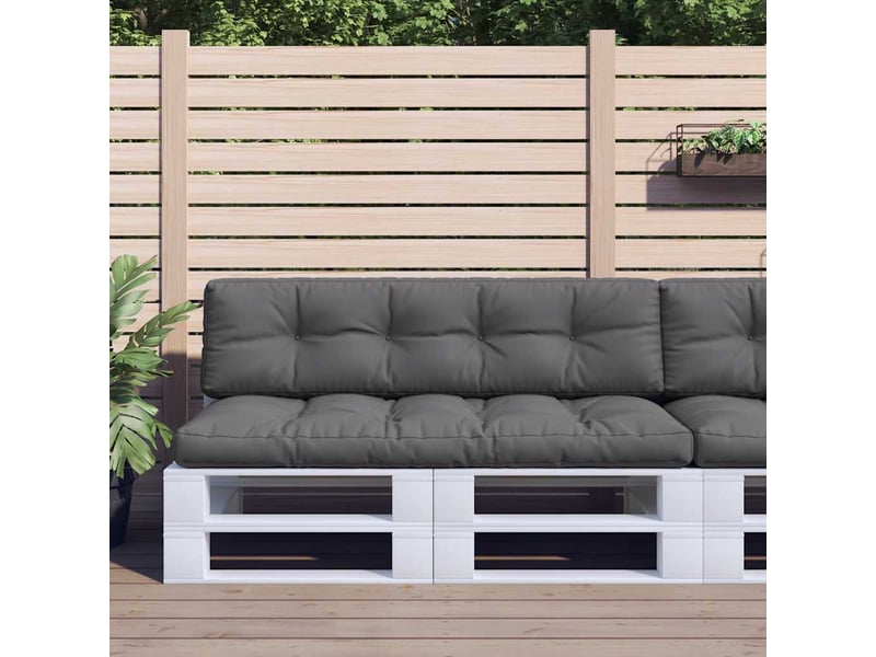  Lot de 2 coussins de palette, coussins de canapé anthracite tissu cf59481  - Conforama B