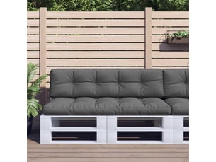 Lot de 2 coussins de palette, coussins de canapé anthracite tissu cf59481