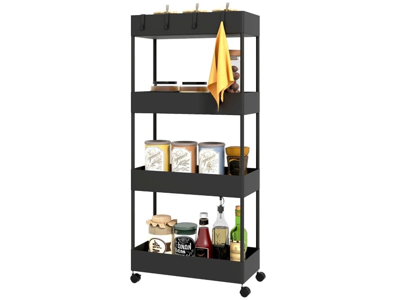  Desserte 40x19x90 cm à 4 niveaux métal noir  - Conforama A