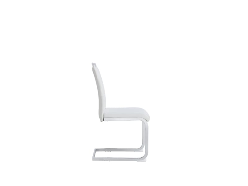  Chaise de salle à manger 6 pcs - dossier haut en simili cuir pu et lin - chaise d'appoint - blanc  - Conforama R