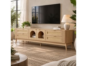 Meuble tv coloris naturel 180 cm OKMYHOME