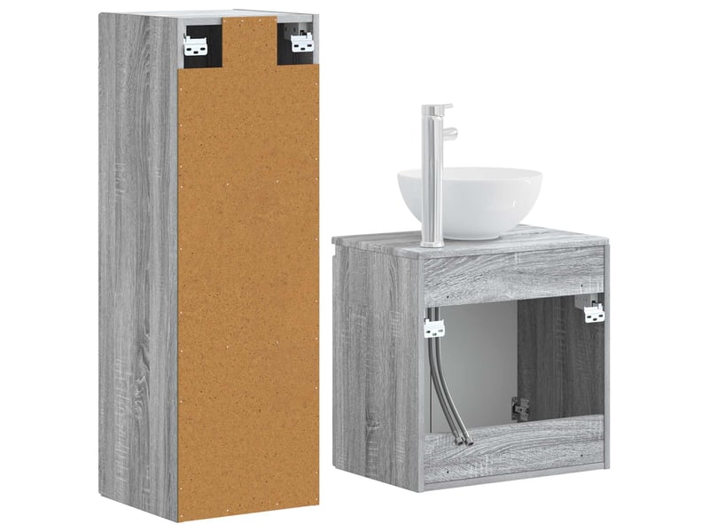Ensemble de mobilier de salle de bain 2 pcs sonoma gris shl7764 - Conforama E