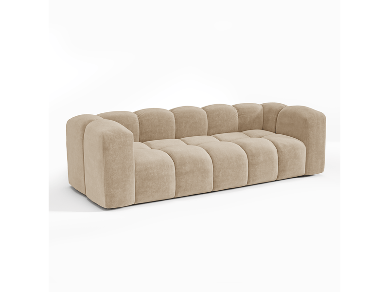  Canapé 3 places en tissu tramé toucher doux taupe clark 1CLA3PTTTP - Conforama A