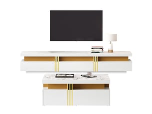 Meuble tv coloris blanc 200 cm VIVRYN