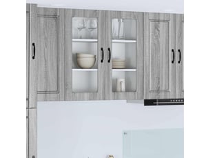 Meuble mural de cuisine, cabinet en verre mural gris sonoma 80x31x80cm