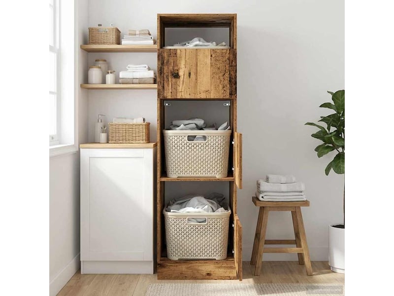  Armoire à laver bois ancien 50x68x162 cm bois d'ingénierie  - Conforama B
