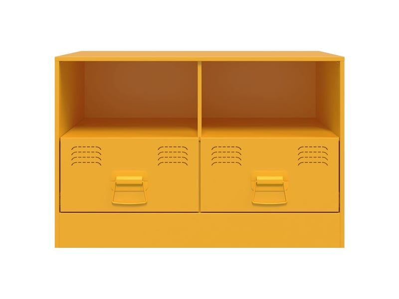  Meubles tv - banc tv - meuble de rangement 2 pcs jaune moutarde 67x39x44 cm acier  - Conforama E