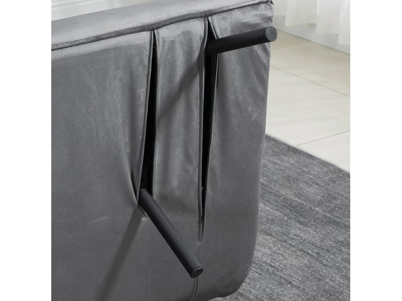  Canapé convertible 102x73x81 cm, dossier réglable, finition acier gris foncé  - Conforama D