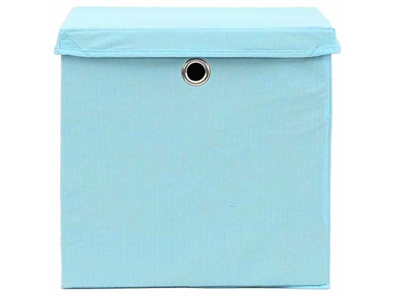  Boîtes de rangement avec couvercles 4 pcs 28x28x28cm bleu azuré  - Conforama D
