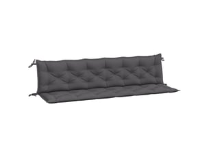 Lot de 2 coussins de banc de jardin, coussins d'assise anthracite tissu oxford cf58625
