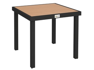Table de jardin carrée 78 x 78 cm bicolore, cadre en aluminium, résistante aux intempéries pour 4 personnes