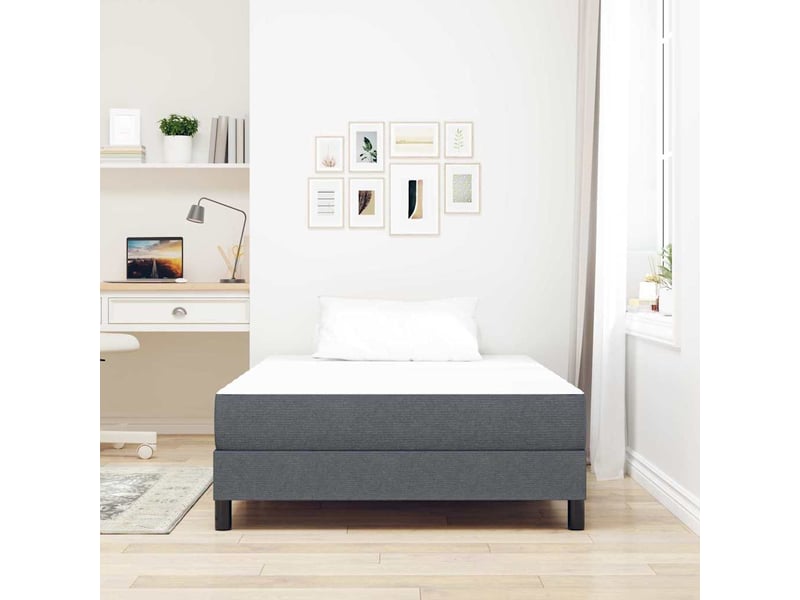 Lit double- lit adulte - matelas de lit avec matelas gris 120 x 190 cm tissu - Conforama B