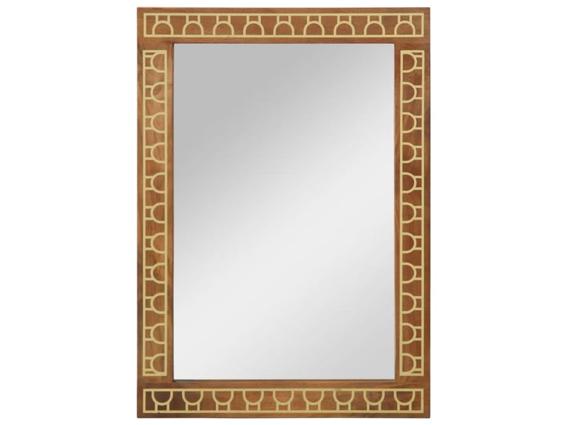  Miroir de salle de bain, miroir de toilette 50x70x2,5 cm bois de manguier massif et verre cf62479  - Conforama A