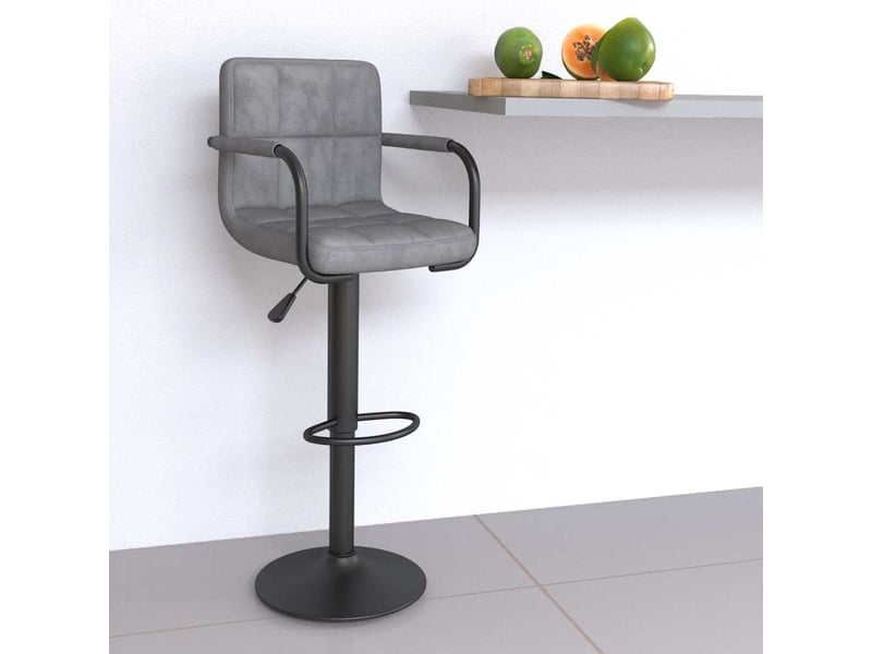  Tabouret de bar, chaise de bar gris clair velours shl59090  - Conforama B