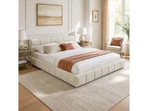 Lit 2 places 140x200 cm OKWISH coloris beige