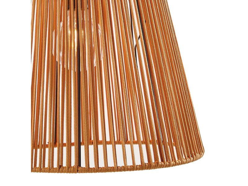 Suspension d'extérieur noire avec abat-jour en corde orange 3 lumières ip44 - cava jayla  - Conforama B