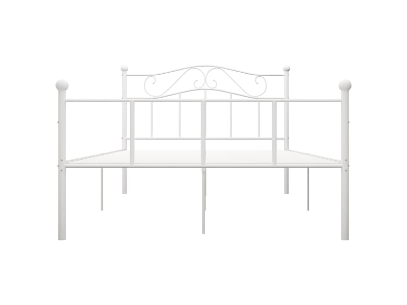  Lit double- lit adulte -  cadre de lit sans matelas et tête de lit blanc métal 160x200 cm  - Conforama B