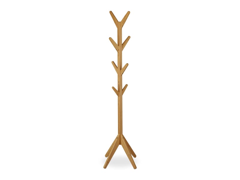  Porte manteau en forme d'arbre avec 8 crochets et 4 pieds obliques style moderne entrée 170 x 40 x 40 cm en bambou naturel 13_0010368  - Conforama A