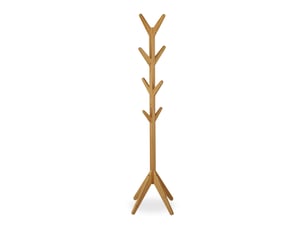 Porte manteau en forme d'arbre avec 8 crochets et 4 pieds obliques style moderne entrée 170 x 40 x 40 cm en bambou naturel 13_0010368