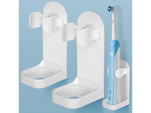 Blanc support brosse a dent electrique, porte brosse à dents electrique lot de 2, support mural brosse a dent electrique adhésif solide réglable organ