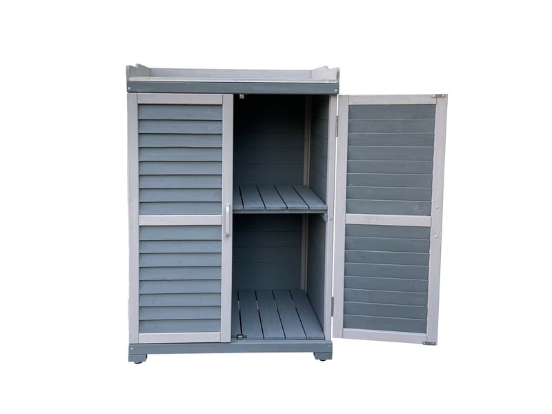  Table de jardin avec élément bas et plan de travail 99,7 cm gris 16_0002398  - Conforama A
