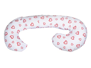 Coussin usages multiples coeurs rouges
