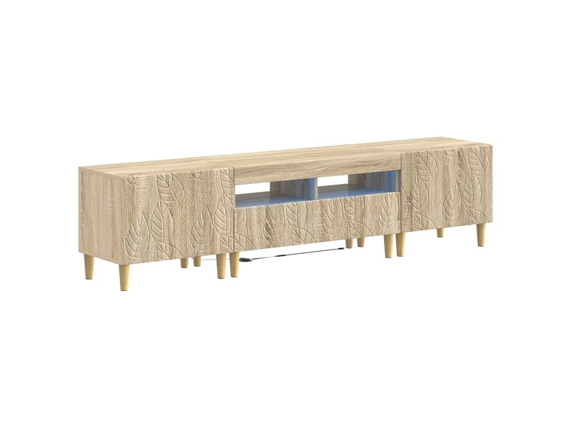  Ensemble de 3 meubles tv - banc tv - meuble de rangement led delft chêne sonoma  - Conforama A