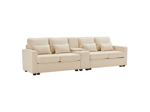 Canapé droit fixe <strong></strong> <strong></strong> 4 places Tissu beige