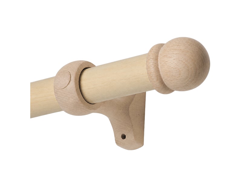  Kit tringle à rideaux en bois avec embouts ronds d28 mm 200 cm  - Conforama B