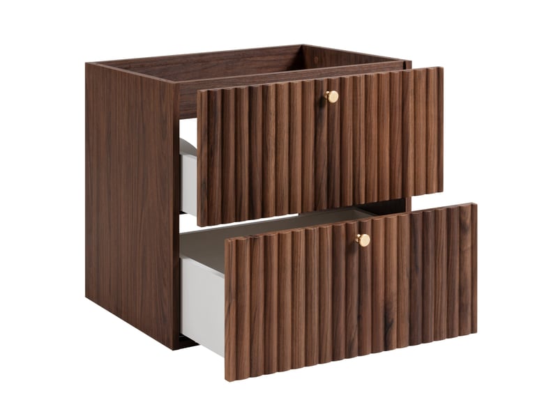  Meuble sous vasque suspendu bello noyer foncé 60 cm  - Conforama D