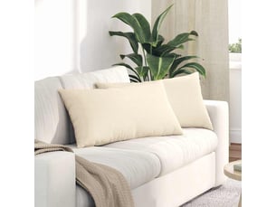 Lot de 2 coussins de canapé, coussins décoratifs crème 80 x 40 cm cf59054